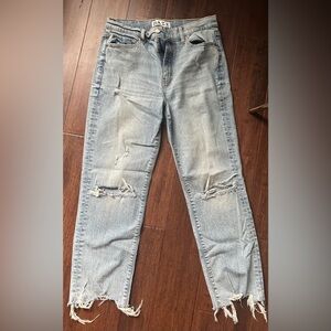 DAZE DENIM Women's Light Blue Distressed Jeans